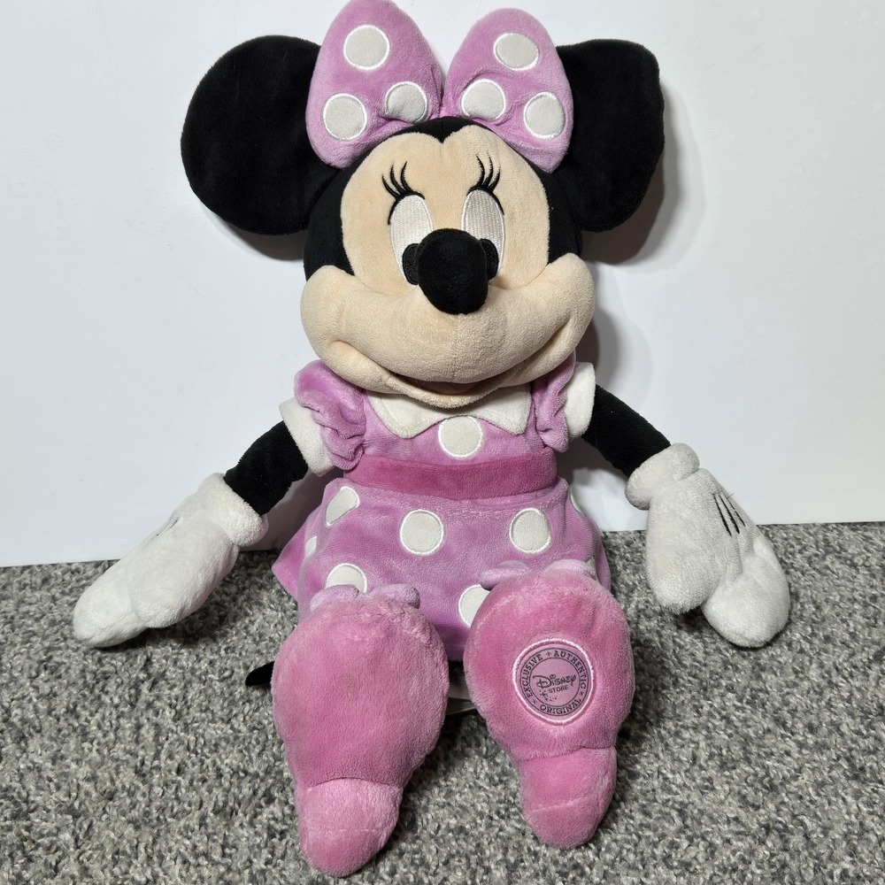 Minnie Mouse Stuffed‎ Plush 16" Disney Store Original Exclusive Authentic Pink